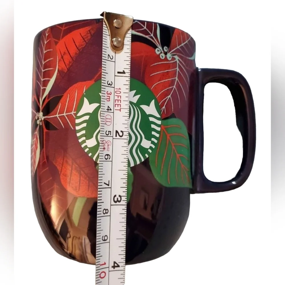 Starbucks Limited Edition 2020 Deep Navy Poinsettia Christmas Holiday Mug‎ 12oz